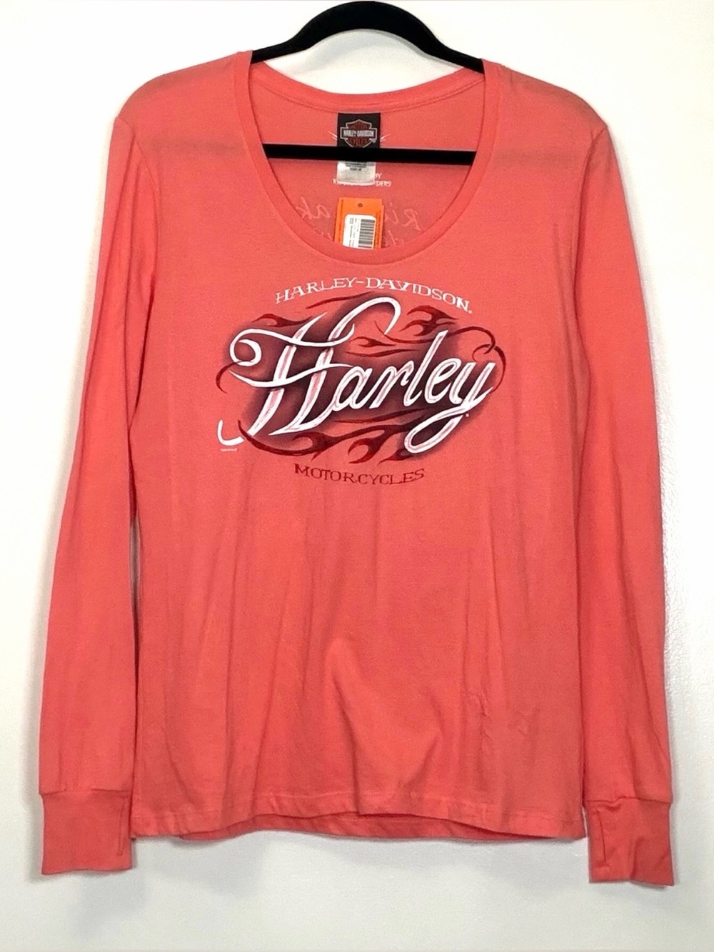 🆕 Harley-Davidson Coral Long Sleeve Women's Logo Tee